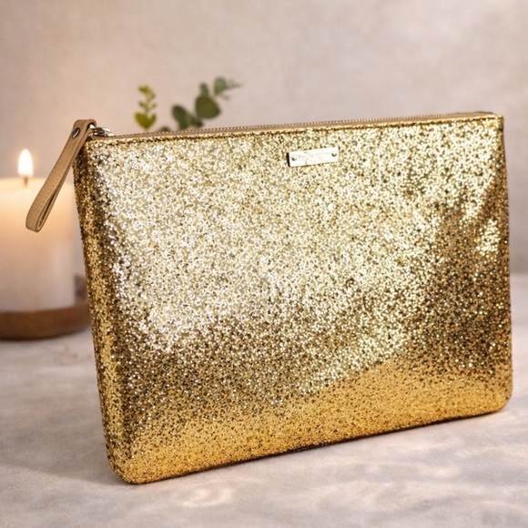 kate spade Handbags - Kate Spade Storybook Glittery Gold Clutch